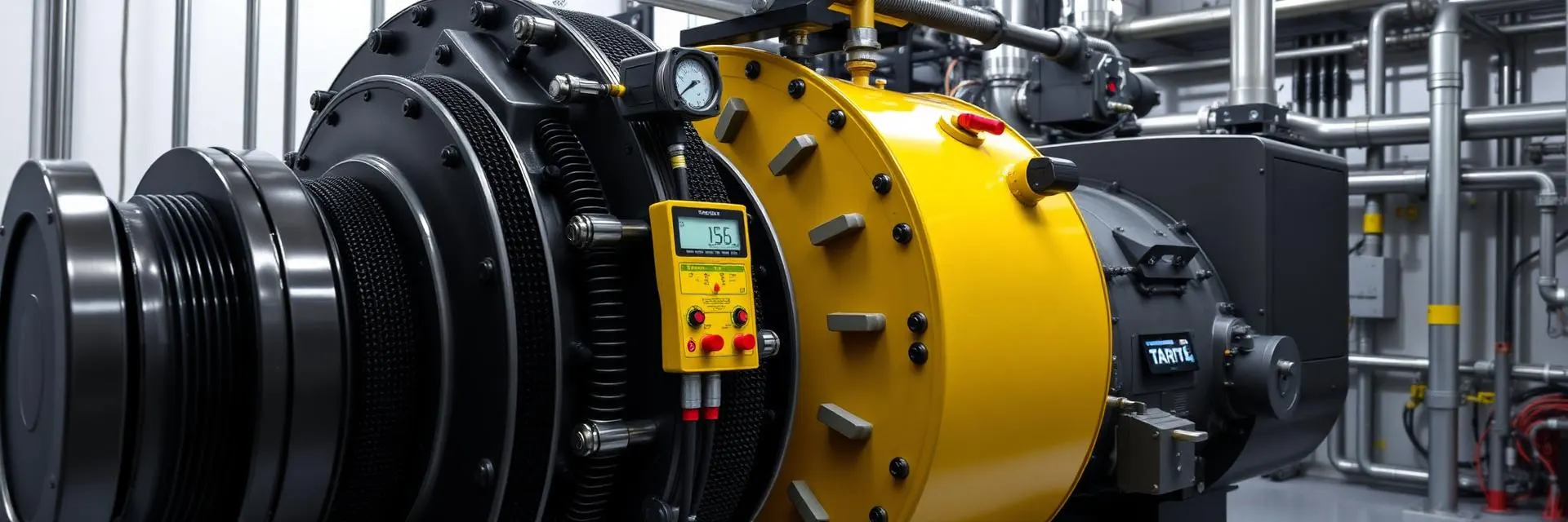 Industrial compressor with pressure and vibration monitoring sensors